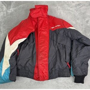 Vintage 90s Polaris Snowmobile Jacket Men's Size Large Blue Full Zip
